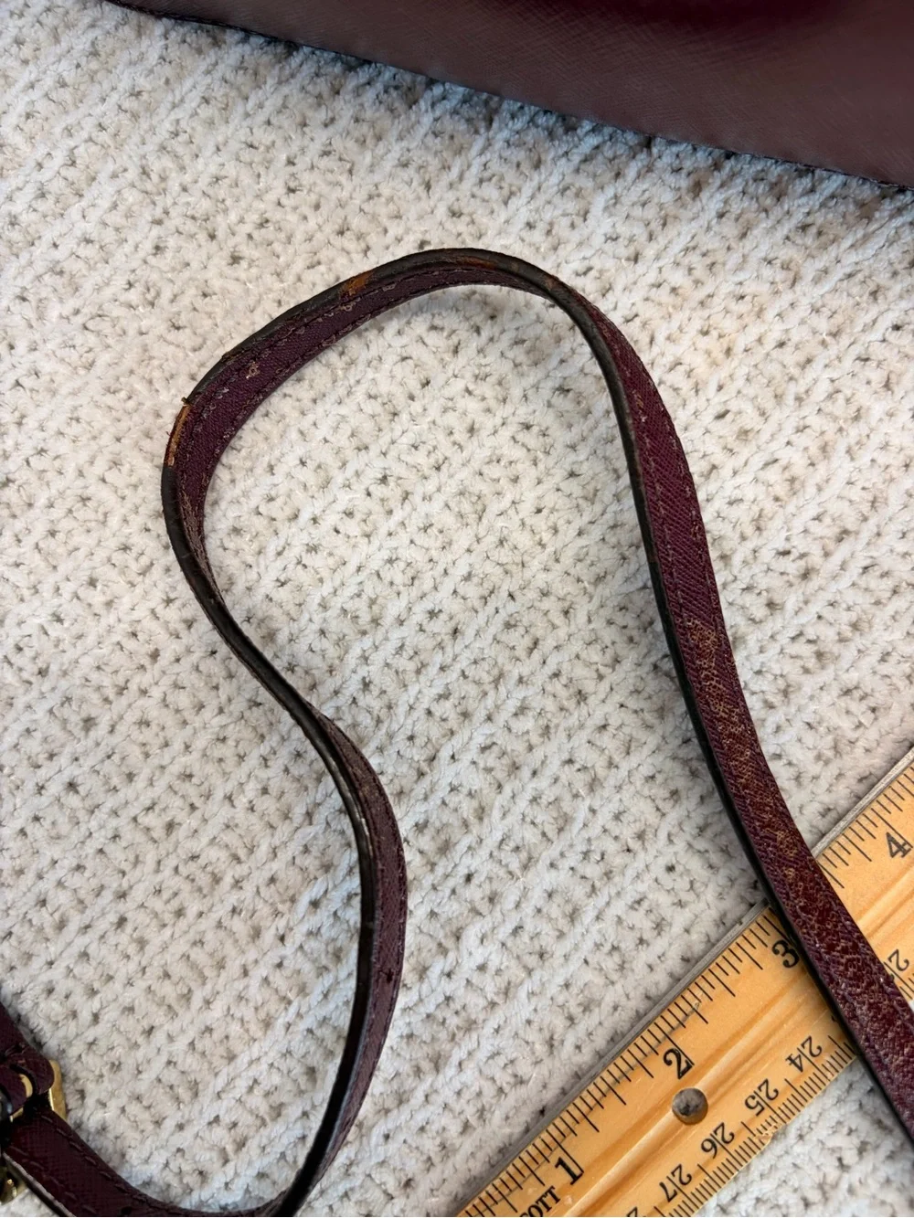 Michael Kors Wine Leather Crossbody with Gold-Tone Chain Strap
